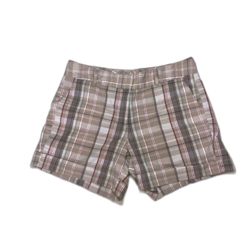 Preppy Cuffed Plaid Vintage Mid rise Coastal Shorts